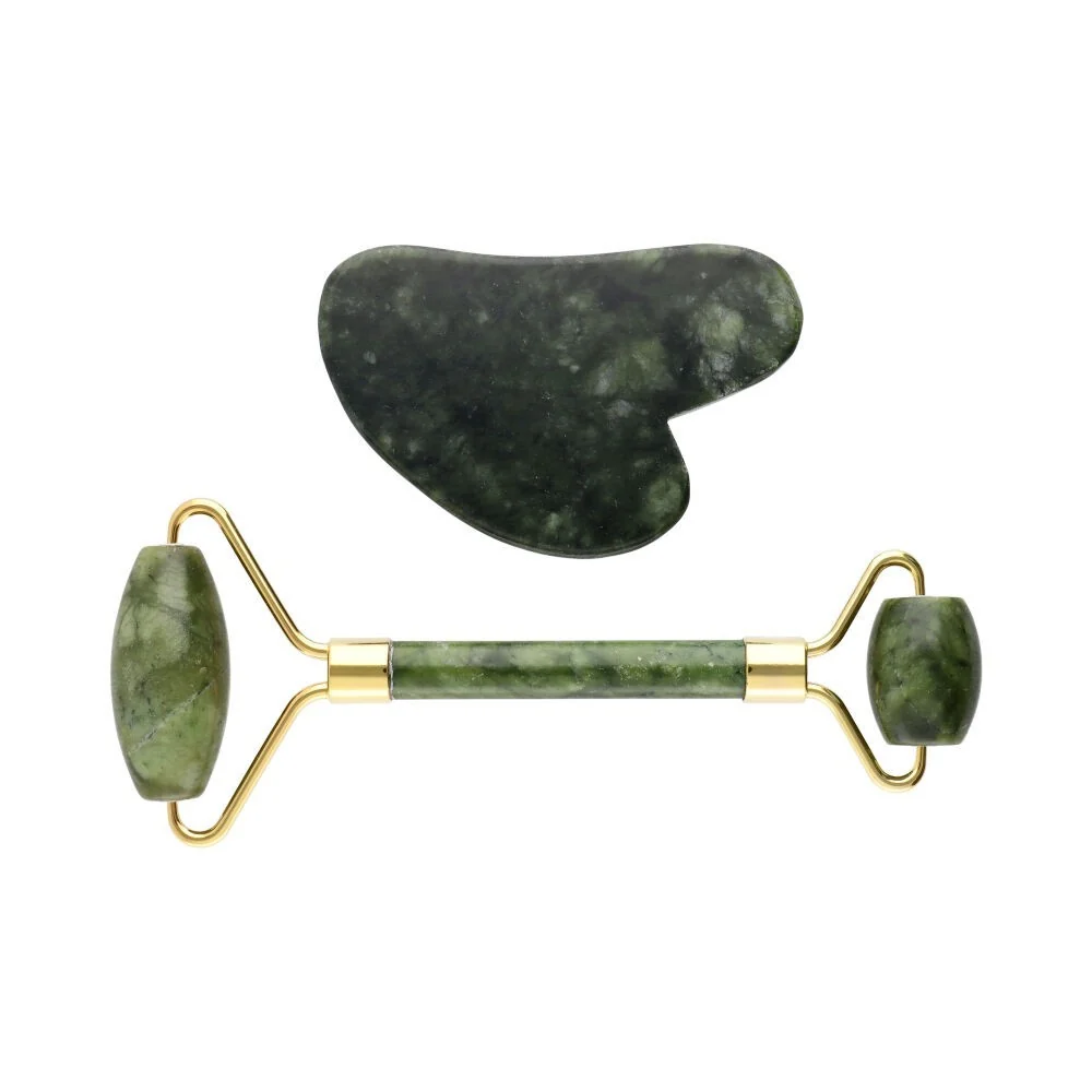 Conjunto de massajadores de Jade com roller facial e Gua Sha - Image 3