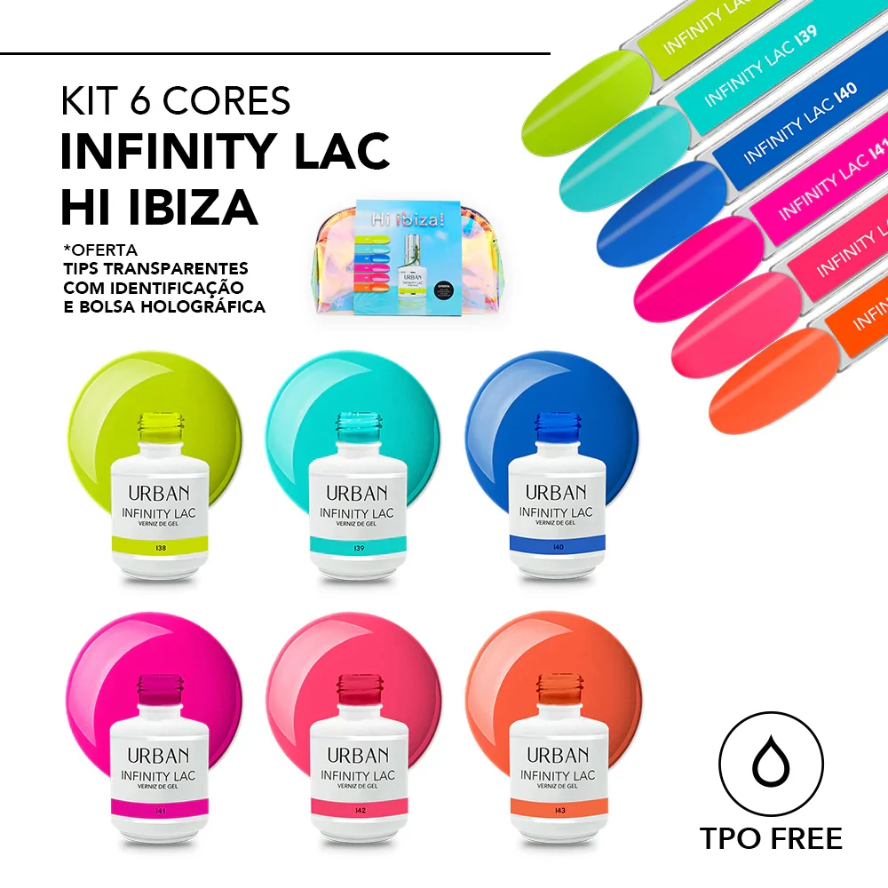 Kit Verniz Gel 6 Cores Infinity Lac Hi Ibiza (#i38 a #i43)