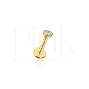 Labret Zirconia Cravejada Gold RI