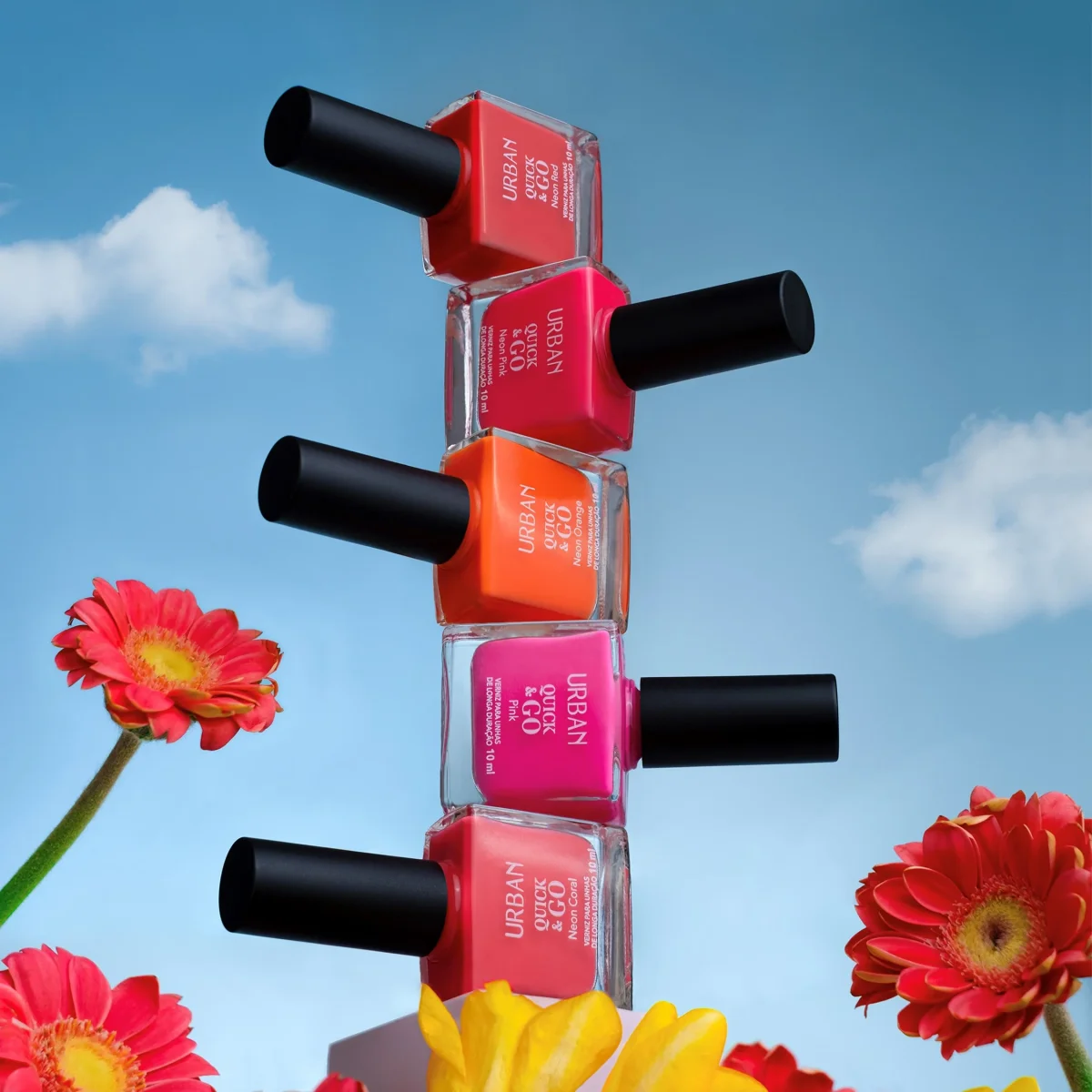 Verniz para Unhas Quick & GO Neon Coral 10ml - Image 3